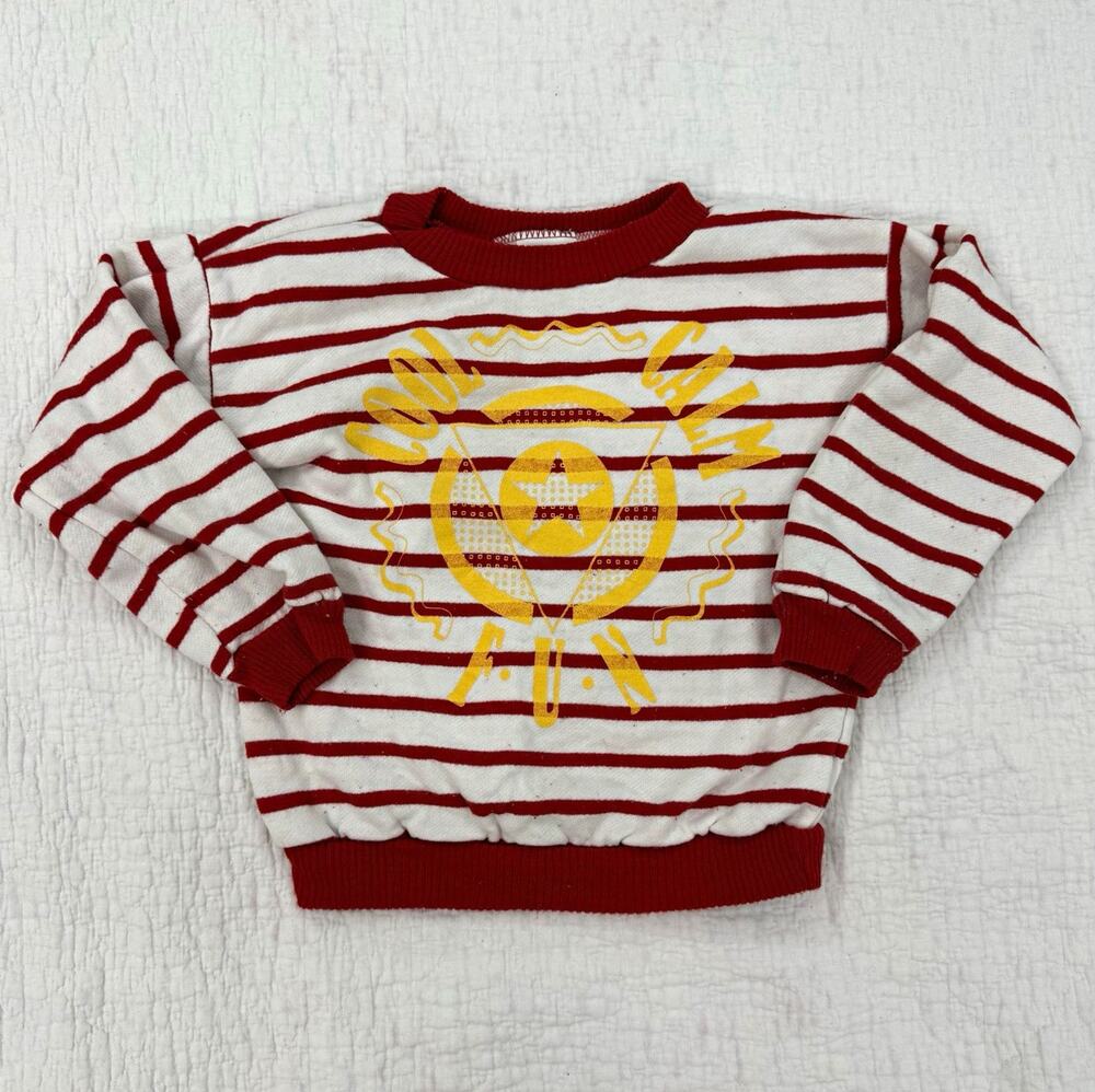 Vintage Health-tex Kids Unisex Striped Long Sleeve Sweatshirt Size 6